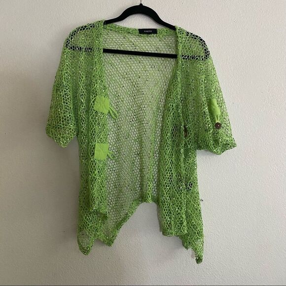 Green Fairy Core Beach Netted Swim Coverup - Picture 6 of 6